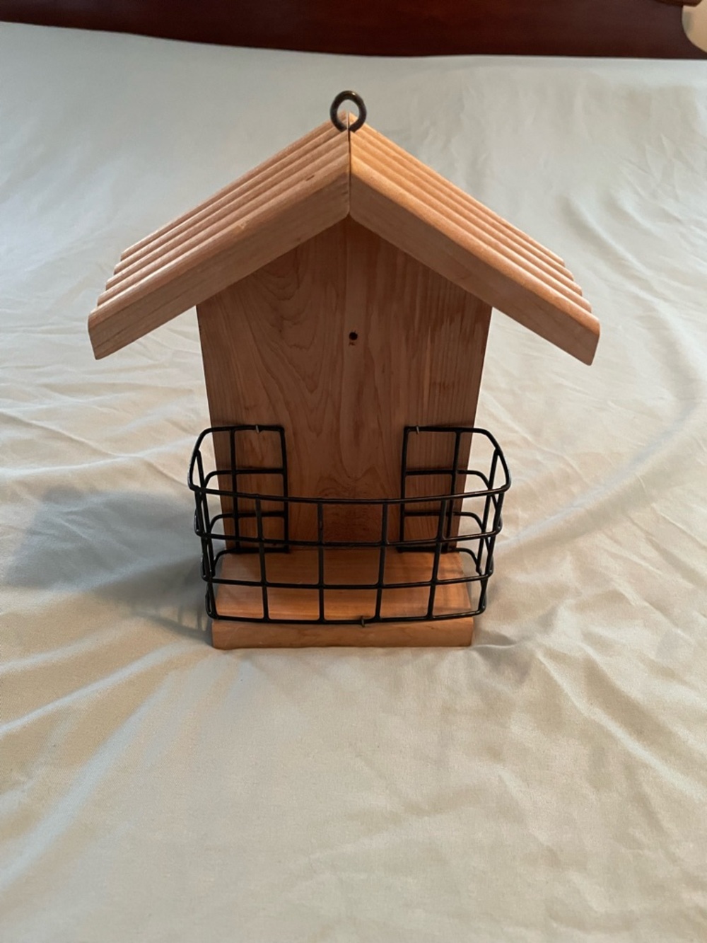 Hanging & Mountable Cedar & Metal Single Suet Bird Feeder with Roof 8.75” x 5”